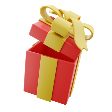 Sarı kurdeleli kırmızı hediye kutuları, tatil promosyonları, ürün sayfaları ve festival pazarlama kampanyaları için ideal..