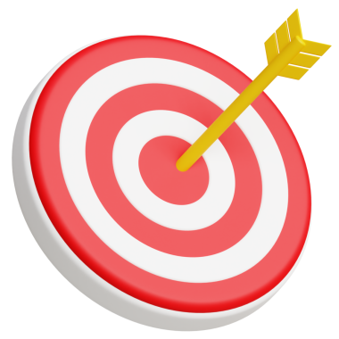 Oklu bir hedef simgesi, hedef başarısını, pazarlama başarısını ve performansını iletir.
