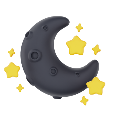 Full moon night with stars 3d render weather icons set