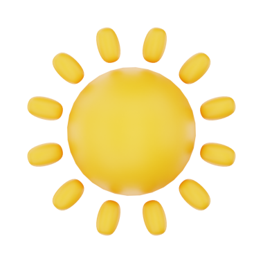 Hot Sun 3d render weather icons set