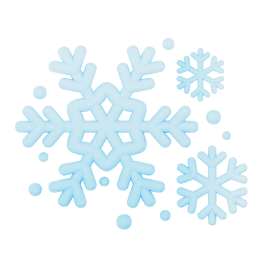 Snowflake 3d render weather icons set