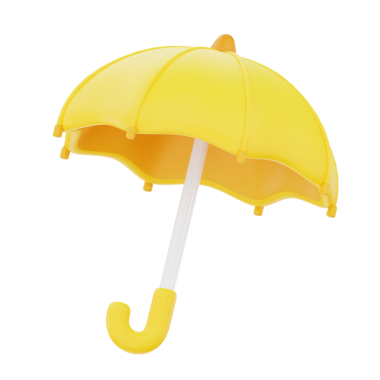 Umbrella 3d render weather icons set