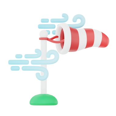 Wind Speed 3d render weather icons set