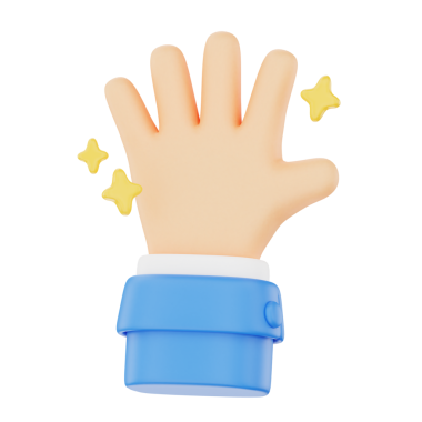 Stylized hand with sparkles, suitable for children's products, educational content, or playful design themes.