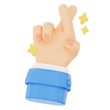 3D illustration of a hand making a finger heart gesture, with a blue sleeve, suitable for messaging and social media.
