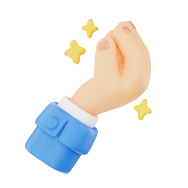 Illustration of a clenched fist with sparkles, symbolizing strength, determination, and empowerment for motivational content.