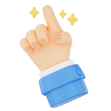 Close-up of a hand with an uplifted finger and sparkles, ideal for emphasizing positivity and attention in content.
