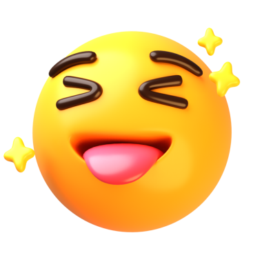 Expressive emoji conveying joy, humor, and playfulness, suitable for digital communication and social media content.