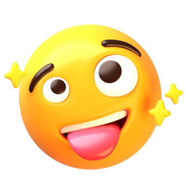 Bright yellow winking emoji with playful expression, ideal for messaging apps, social media, and digital communication.