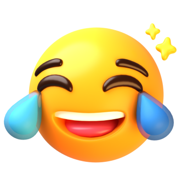 Bright emoji expressing joy and laughter, ideal for digital communication, social media, and user interface design.