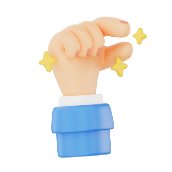 Illustration of a hand with stars, suitable for children, toys, or playful design themes.