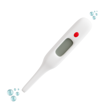 Modern digital thermometer with LCD screen ideal for medical and health monitoring applications.