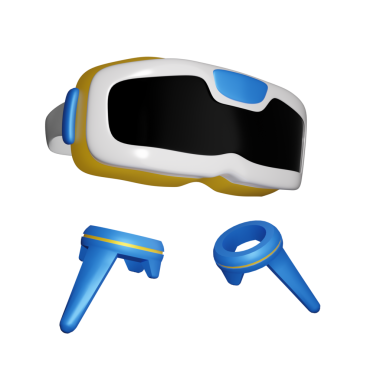 Virtual reality 3d render AI robot icon