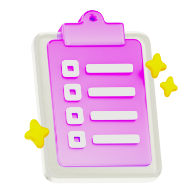 Simple clipboard icon with checkboxes, suitable for task management, productivity apps, and onboarding screens.