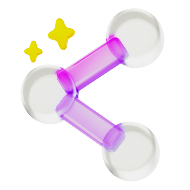 3D illustration of a molecular structure with transparent spheres and purple bonds, ideal for scientific and educational use.