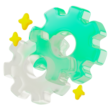 Set of gear icons representing mechanics and engineering, ideal for technology, innovation, or industrial themes.