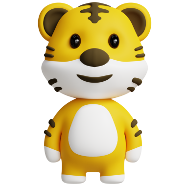 Tiger 3D Cute Animals Illustrations