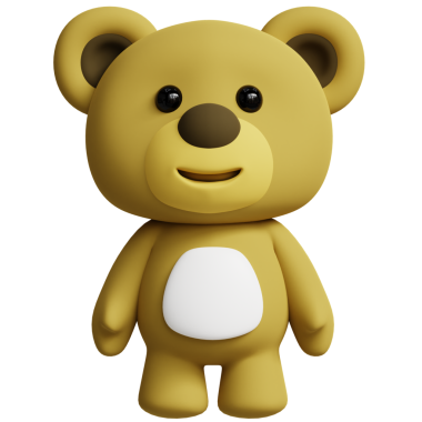 Bear 3D Cute Animals Illustrations