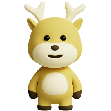 Deer 3D Cute Animals Illustrations