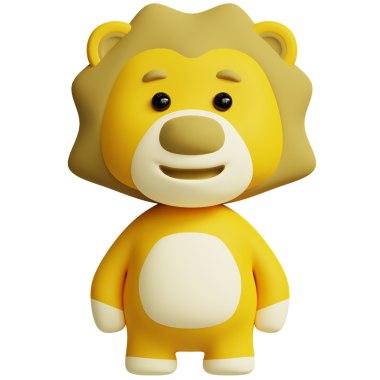 Lion 3D Cute Animals Illustrations