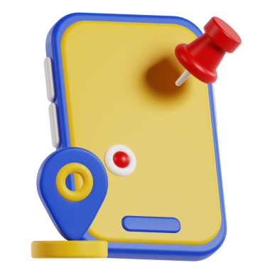 Illustration of a smartphone featuring a pushpin and map marker, ideal for travel, navigation, or location-based services.