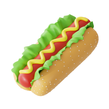 Close-up of a hot dog with lettuce, ketchup, and mustard, ideal for food menus and culinary content.