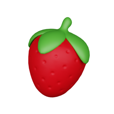 High-quality image of a fresh strawberry with green leaves, ideal for food, health, and freshness themes.