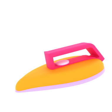 Bright toy iron suitable for children's play, promoting imaginative activities and role-playing in educational or entertaining environments.