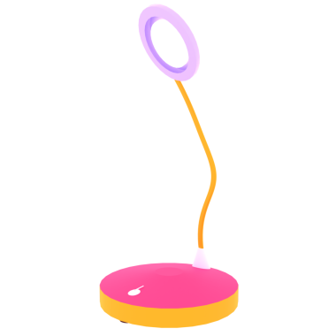 Bright pink and yellow table lamp 3d icon