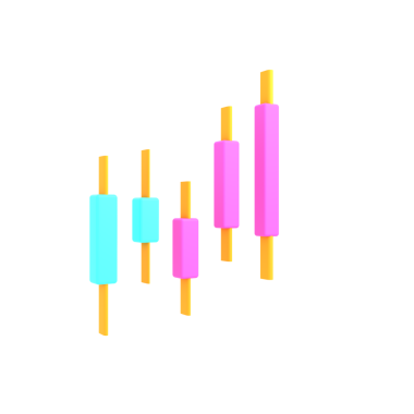 Vivid candlestick chart suitable for financial analysis, investing, and stock market promotions.