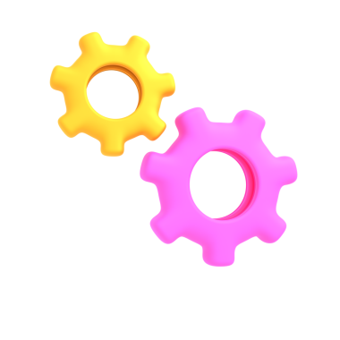 Vivid gear icons ideal for technology, settings, and innovation web design or marketing materials.