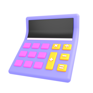 Compact calculator with vibrant pink and yellow keys, ideal for educational tools and financial apps.