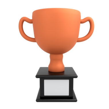 A classic trophy cup with handles on a black pedestal, ideal for awards, competitions, and recognition visuals.