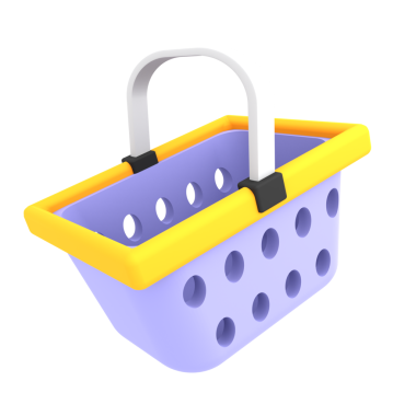 Vibrant shopping basket suitable for e-commerce, retail, and promotional digital content.