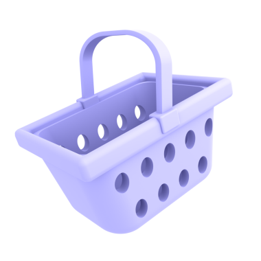 Lightweight plastic shopping basket suitable for retail and grocery store displays.