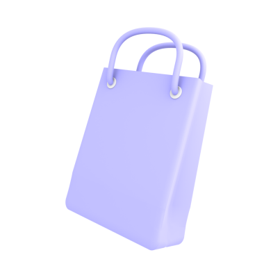 Small lavender shopping bag for retail displays, product packaging, or promotional material.