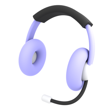 3D illustration of a modern headphones with microphone, ideal for tech, gaming, communication, and multimedia applications.
