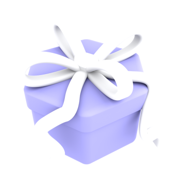 A pastel purple gift box with a white ribbon, ideal for celebratory, festive, or gift-related visual content.