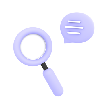 Minimalist icon representing search and communication, ideal for tech, customer service, or information websites.