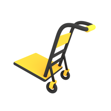 Portable and lightweight hand truck ideal for moving boxes and heavy items in logistics and warehousing.