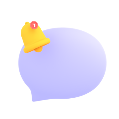 Yellow bell icon with red notification badge, ideal for alert and notification UI design in digital interfaces.