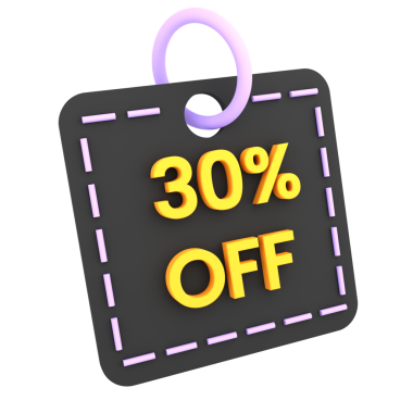 Stylish discount tag illustration, ideal for marketing, sales campaigns, e-commerce, and promotional banners.