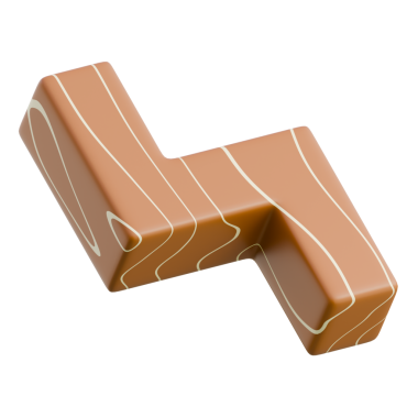 A 3D wooden letter H with a polished surface, suitable for design, branding, and educational materials.