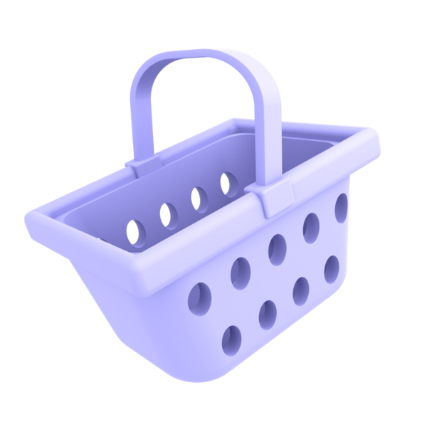 Lightweight plastic shopping basket suitable for retail and grocery store displays.