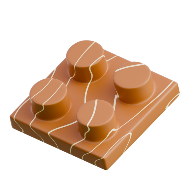 3D Render Delicious milk chocolate bar with caramel swirls, ideal for food photography, marketing, or confectionery promotions.