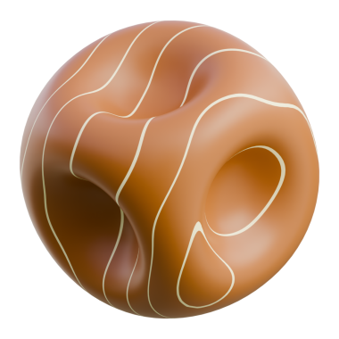 Detailed 3D doughnut model with glaze and sprinkles, ideal for food-related promotional content and bakery branding.