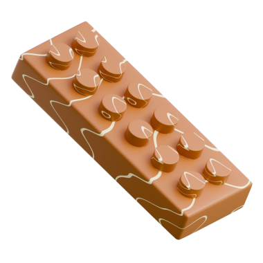 3D Render Delicious milk chocolate bar featuring hazelnuts, ideal for confectionery promotions and product displays.