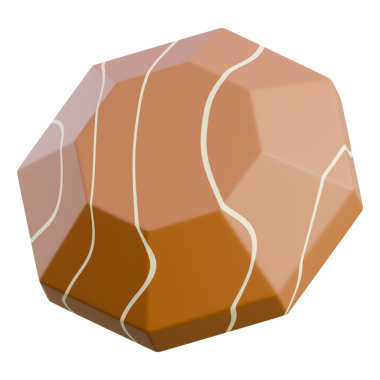 A detailed 3D illustration of a polygon with textured surface, suitable for design and educational content.