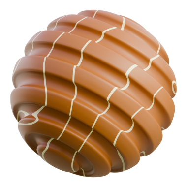 3D Render Rich chocolate truffle sphere ideal for confectionery and gourmet dessert presentations.