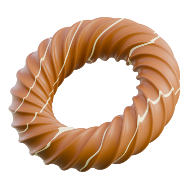 3D Render Close-up of a caramel-drizzled doughnut, ideal for food blogs, menus, and dessert advertising.